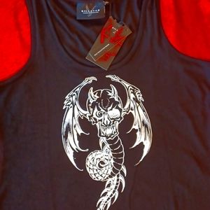 KILLSTAR RAYN N HELL 3X BLACK SHORT-SLEEVED TANK TOP GARGOYAL
